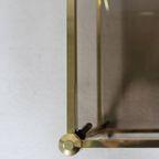 Vintage Barcart, Serveerwagen - Messing, Rookglas, Jaren '70 thumbnail 6