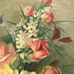 J. Claes (1874-1956). Stilleven Met Rozen En Fruit. thumbnail 6