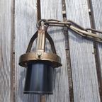 Vintage - Hanglamp - Glazen Hanglamp - Okergeel - Kralenrand thumbnail 4