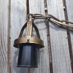 Vintage - Hanglamp - Glazen Hanglamp - Okergeel - Kralenrand thumbnail 2