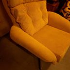 * Vintage Draaifauteuil Herbekleed Deense Fauteuil Draaistoel thumbnail 8