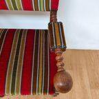Antieke Vintage Franse Eikenhouten Bank, Halbank Eetkamerbank thumbnail 15
