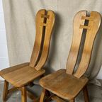 Set Vintage Brutalistische De Puydt Stoelen thumbnail 4