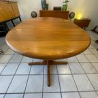 Vintage Deens Design Eettafel Ovaal/Rond, Massief Teak, Verlengbaar thumbnail 8