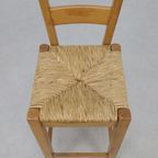 4x Vintage Barkruk Hout & Riet, 1970s thumbnail 3