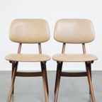 Set Van 4 Teakhouten Jaren ’60 Vintage Design Scissor Chairs Van Louis Van Teeffelen thumbnail 3