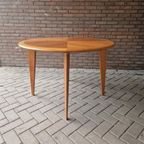 Vintage Ronde Tafel Teakhouten Tafel thumbnail 4