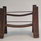 Vintage Eiken Houten Wijnrek Spaans Brutalist Flessenrek thumbnail 4