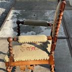 Antique French Carved Walnut Side Armchair With Needle Point Upholstery thumbnail 10