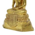 Thaise Messing Boeddha Beeld Sculptuur Zittend Dhyana Mudra thumbnail 8