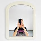 Vintage Space Age Spiegel Crème Wit Kunststof 1970’s thumbnail 3