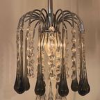 Murano Gefumeerde Hanglamp Kroonluchter Kristal Chrome thumbnail 5