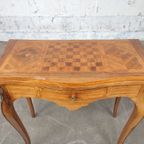 Antieke Opvouwbare Speeltafel / Schaaktafel thumbnail 5