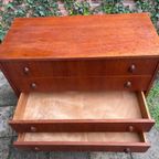 Vintage 4-ladenkast Met Teakhouten Greepjes thumbnail 9