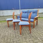 Vintage Eetkamerset - 3 Stoelen Pj Denmark + 1 Bankje Schou Andersen thumbnail 9