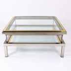 Brass And Chrome Sliding Top Table thumbnail 2