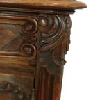 Antieke Gebombeerde Nachtkast Marmer Louis Xv Eind 19De Eeuw thumbnail 5