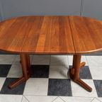Teak Round Or Oval Dining Table 1960S By Design Handwerk Denmark thumbnail 14