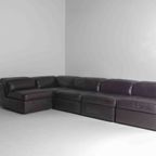 Modulaire Mid-century Vintage Zitbank In Leer Genaamd 'jeep' Ontworpen Door Durlet thumbnail 5