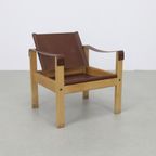 Vintage Fauteuil Safari Easy Chair Set Leer Escriba Brazil (setprijs) thumbnail 4