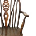 Antieke Houten Windsor Stoel Beuk Olm Wheel Back Chair 19De Eeuw thumbnail 16