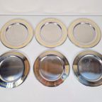 6 X Vintage Inox Borden Met Vergulde Rand “tuttogold Italy thumbnail 6