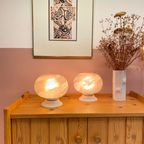 Set Of Pink Swirly Murano Glass Table Lights thumbnail 5