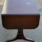 Mid-Century Feder Style Mahogany Drop Leaf Trestle Table thumbnail 5