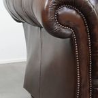 Luxe En Charmante 3-zits Rundleren Chesterfield Bank In Engelse Stijl thumbnail 12