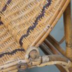 Geweldige Brocante Inklapbare Vintage Franse Rotan Lounge Fauteuil/ Deckchair thumbnail 9