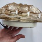 Vintage Plafondlamp Plafonnière Wandlamp Jaren '60 Sixties Glas Amber thumbnail 9