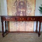 Klassieke Engelse Sidetable, Wandconsole. Haltafel Afm. 142x36cm En 77cm Hoog. thumbnail 2