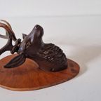 Vintage Hertenkop Wand Beeldje Tirol Skihut Mancave Pub Bar thumbnail 3