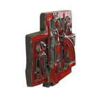 Abstracte Wandsculptuur Bas Reliëf Perignem Stijl Aardewerk thumbnail 5