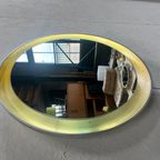 Vintage Ronde Houten Wandspiegel Met Verlichting, Xl, 1970's thumbnail 2