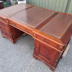 Klassiek Engels Bureau, Partnerdeks, Schrijftafel, 2-zijdig thumbnail 4