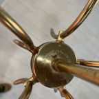 Vintage Sputnik Lamp, 4 Messing Armen En Melkglazen Kappen. - M29 thumbnail 4