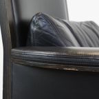 Zeer Statige Zwarte Rundleren Design Fauteuil/armchair Van Giorgetti Met Een Uitmuntend Zitcomfor thumbnail 13