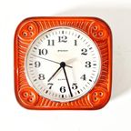 Vintage Keramieke Klok Staiger Quartz Oranje Klok Jaren 70 thumbnail 7