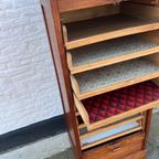 Eiken Rolluik Archiefkast Met Originele Schuifbakken, 113 Cm Hoog thumbnail 4