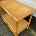 Rotan Tafel / Trolley Met 2 Lades, Op Wielen, 59 Cm Hoog thumbnail 6