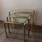 Messing Met Glazen Mimi Set Nesting Tables thumbnail 12