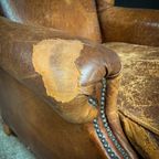 Vintage Schaapsleren Wingback Fauteuil thumbnail 10