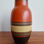 Vintage West Germany Vaas Oranje, Zwart thumbnail 5