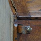 Antieke, Grote Engelse Eikenhouten Secretaire Eind 18e/begin 19e Eeuw Met Een Getrapt Interieur E thumbnail 14