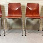 Set Van 4 Vintage Pagholz Stoelen, Elmar Flötotto thumbnail 3