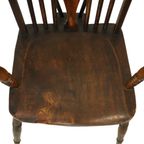 Antieke Houten Windsor Stoel Beuk Olm Wheel Back Chair 19De Eeuw thumbnail 9