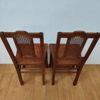 Vintage Houten Café Stoelen, Bistrostoelen, Eetkamerstoelen Set Prijs thumbnail 5