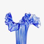 Vintage Glazen Korenblauw Gevlekte Vaas thumbnail 4
