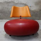 * Leolux Pallone Oranje Rode Design Fauteuil thumbnail 3